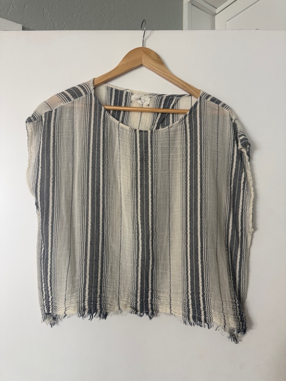 Lou & Grey Striped Cotton Gauze Top